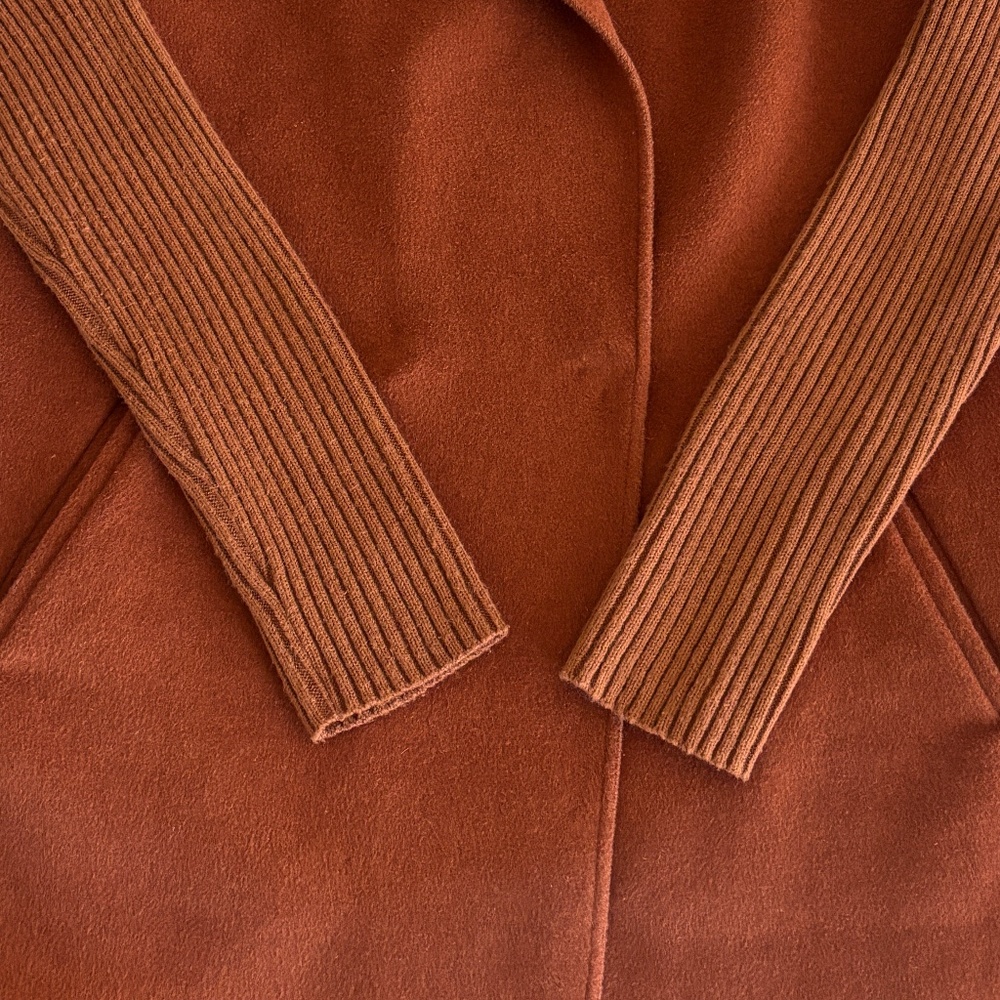 Kenneth Cole Wool Blend Coat - Burnt Orange / Chestnut Brown Size PXS - Picture 11 of 13